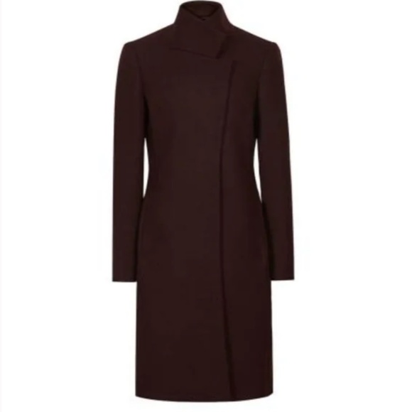 REISS Marcie Wool Coat in Plum Berry NWT US4 UK8 - Picture 15 of 16